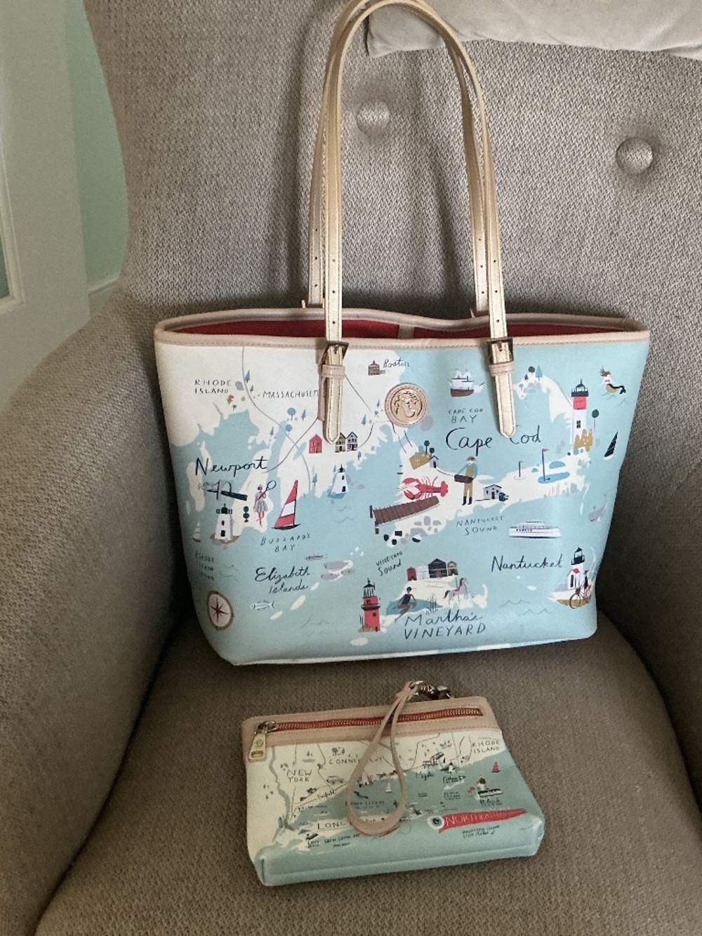 Spartina New England tote and wristlet set